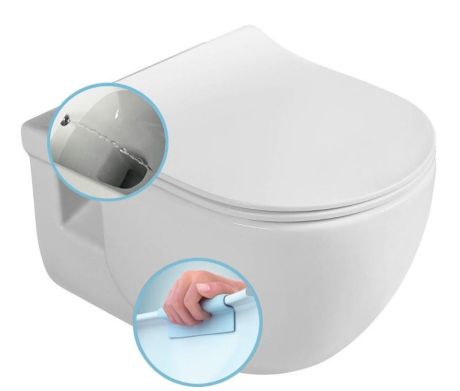 Przejdź do produktu BRILLA CLEANWASH WC wiszące z funkcją bidetu, Rimless, 36,5x53cm, biały