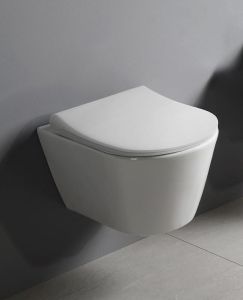 AVVA WC rimless wiszące z prysznicem bidetowym, 35,5x53 cm