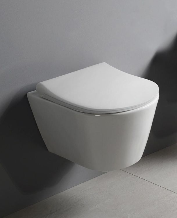 AVVA WC rimless wiszące z prysznicem bidetowym, 35,5x53 cm
