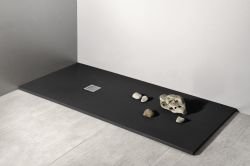 MITIA brodzik prysznicowy kompozytowy, prostokąt, 160x90x3 cm, czarny