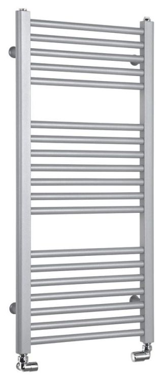 DIRECT Grzejnik łazienkowy płaski, 990/450, 426 W, srebro struktural