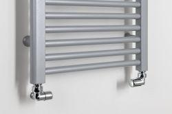 DIRECT Grzejnik łazienkowy płaski, 990/450, 426 W, srebro struktural