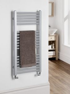 DIRECT Grzejnik łazienkowy płaski, 990/450, 426 W, srebro struktural