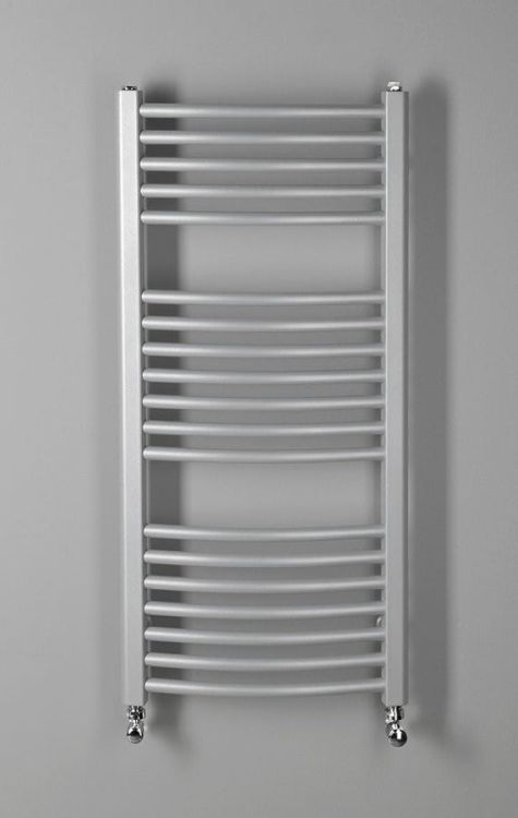 ORBIT Grzejnik łazienkowy obły, 990/450, 432 W, srebro struktural