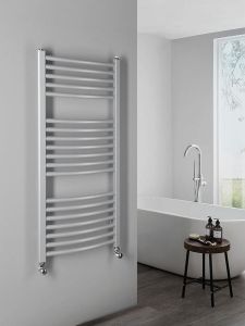 ORBIT Grzejnik łazienkowy obły, 990/450, 432 W, srebro struktural