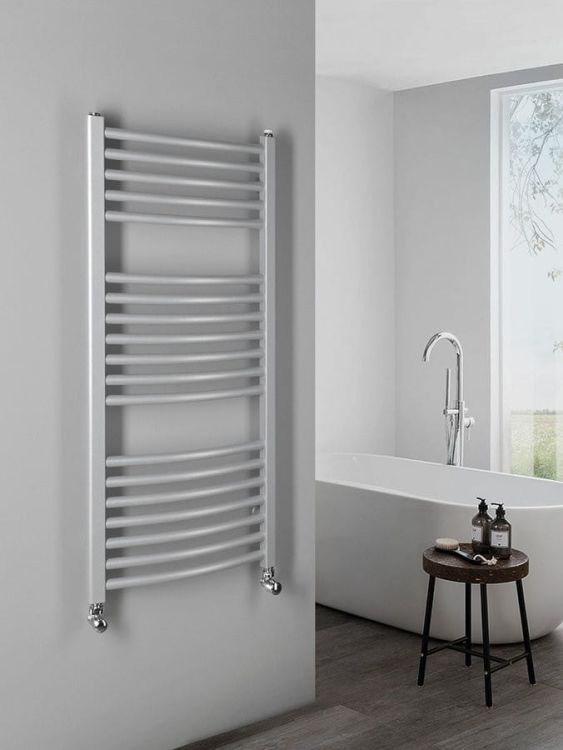 ORBIT Grzejnik łazienkowy obły, 990/450, 432 W, srebro struktural