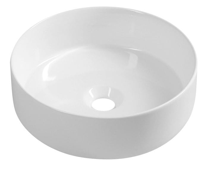 INFINITY ROUND umywalka ceramiczna na blat, średnica 36x12 cm, biała