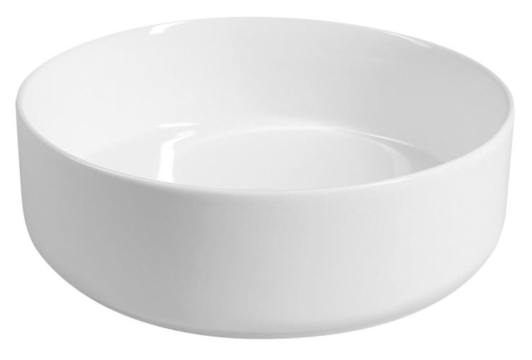 INFINITY ROUND umywalka ceramiczna na blat, średnica 36x12 cm, biała