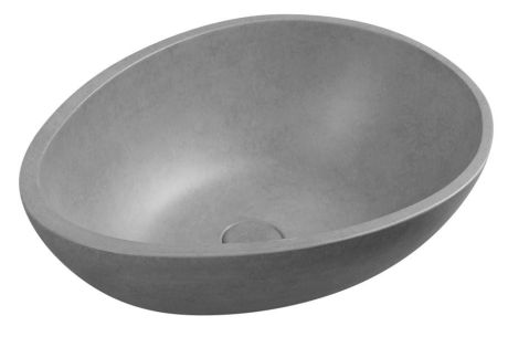 Przejdź do produktu PUNC umywalka betonowa, z korkiem, 53x39 cm, szara plamista