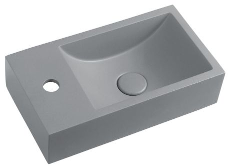 Przejdź do produktu CREST L umywalka betonowa, z korkiem, 40x22 cm, szary