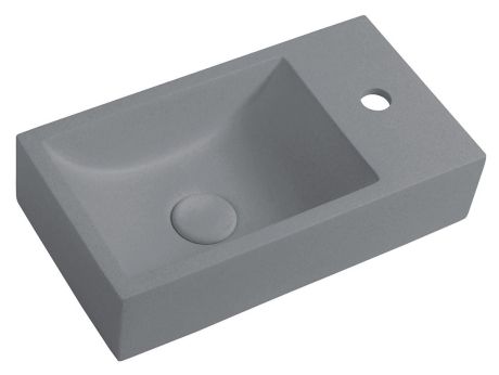 Przejdź do produktu CREST R umywalka betonowa, z korkiem, 40x22 cm, szary