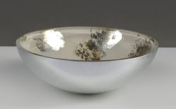 MURANO ANIMA 2, umywalka szklana okrągła 40x14cm, srebro/beżowy