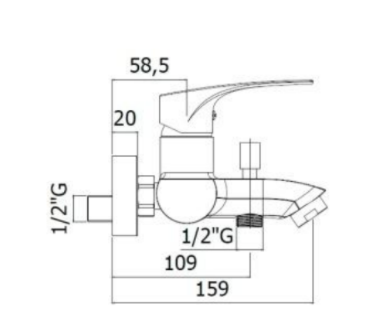 Bateria wannowa ścienna Paffoni Lime LM022CR chrom