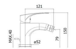 Bateria bidetowa 15 cm z korkiem automatycznym Paffoni Lime LM135CR chrom