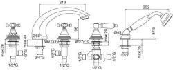Bateria wannowa 5-otworowa chrom Paffoni Belinda FBLV040CR