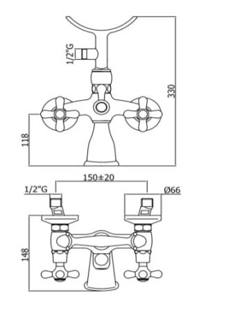 Przejdź do produktu Bateria wannowa Retro ze słuchawką prysznicową i wężem Paffoni Iris IRV022 chrom