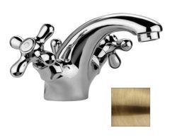 Bateria umywalkowa stojąca Retro z korkiem automatycznym bronzo Paffoni Iris IRV075BR