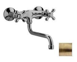 Bateria zlewozmywakowa ścienna Retro bronzo Paffoni Iris IRV161BR