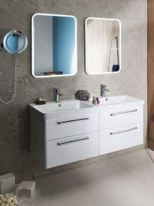 Zestaw THEIA 120, szafka umywalkowa, umywalka podwójna, biały