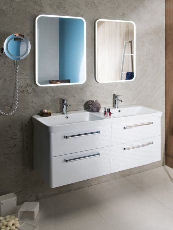 Przejdź do produktu THEIA 120 zestaw łazienkowy, umywalka podwójna, biały