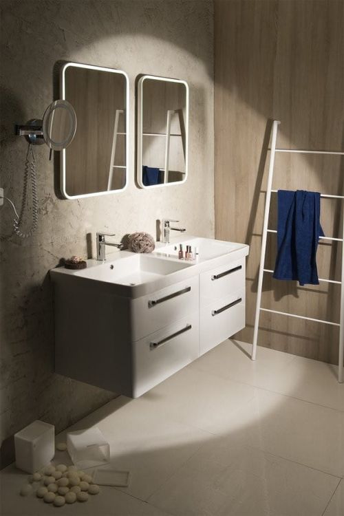 Zestaw THEIA 120, szafka umywalkowa, umywalka podwójna, biały