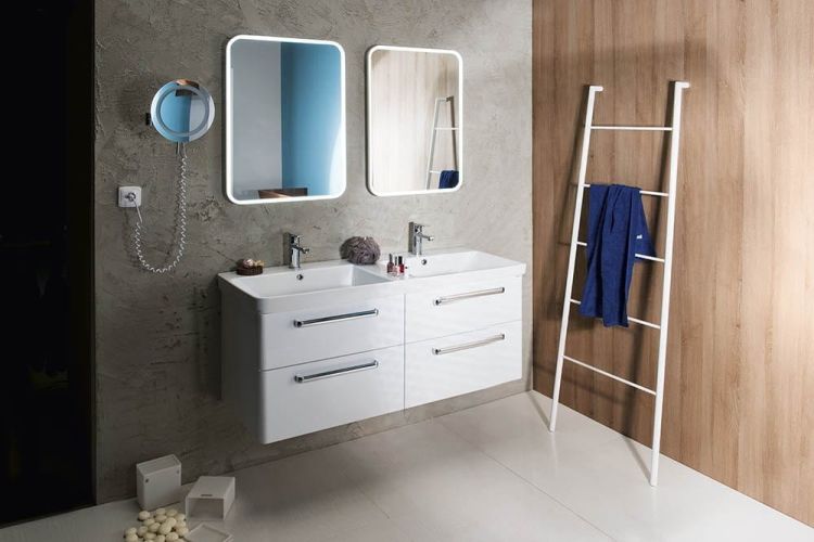 Zestaw THEIA 120, szafka umywalkowa, umywalka podwójna, biały