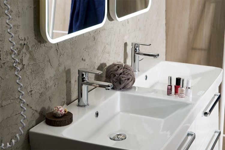 Zestaw THEIA 120, szafka umywalkowa, umywalka podwójna, biały