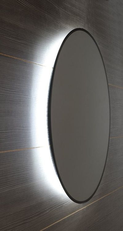 SHARON lustro z podświetleniem LED Ø 80cm, czarne matowe