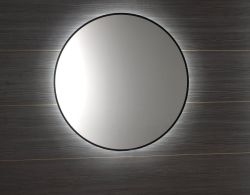 SHARON lustro z podświetleniem LED Ø 80cm, czarne matowe