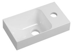 PICCOLINO umywalka kompozytowa, 30,5x10x17cm, bateria z prawej strony, kolor biały