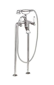 Bateria wannowa Retro podłogowa ze słuchawką prysznicową Daniel RT4102XLCR chrom