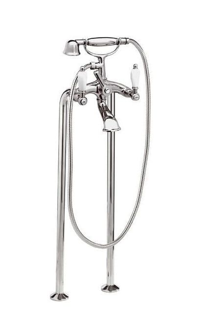 Bateria wannowa Retro podłogowa ze słuchawką prysznicową Daniel RT4102XLCR chrom