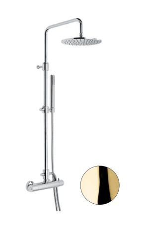 Przejdź do produktu Kolumna prysznicowa z deszczownicą i baterią termostatyczną złoty połysk Emmevi  Piper 4530584OR