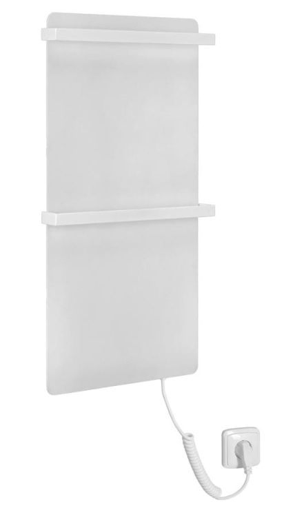 ELMIS Elektryczna suszarka na ręczniki 400x800mm, 100W, aluminium, biała matowa