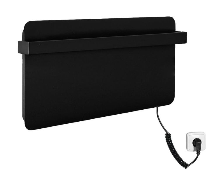 ELMIS Elektryczna suszarka na ręczniki 600x300mm, 80W, aluminium, antracyt