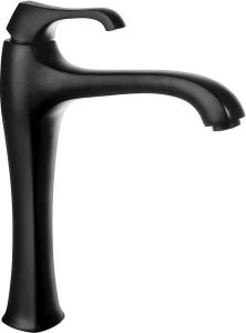 Bateria umywalkowa wysoka z korkiem czarny mat Emmevi Ares 76006NO