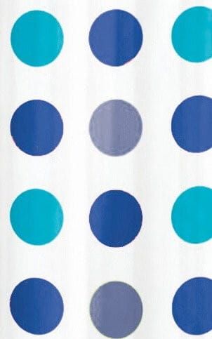 Zasłona prysznicowa 180x180cm, winyl, niebieskie groszki