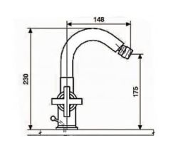 Bateria bidetowa stojąca 23 cm bez korka Emmevi Spirit New 31004CR chrom