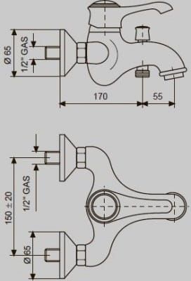 Przejdź do produktu Bateria wannowa ścienna Retro Emmevi Tiffany chrom 6001CR