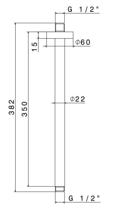 Ramię sufitowe stal nierdzewna Vema Tiber Steel V08256