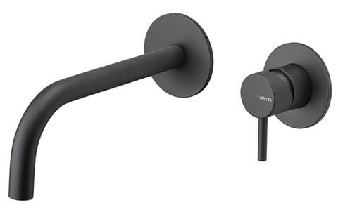 Bateria umywalkowa podtynkowa 2-otworowa bez korka Vema Maira V27050 czarny mat