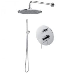 Zestaw natryskowy podtynkowy z okrągłą deszczownicą 30 cm, słuchawką prysznicową i baterią podtynkową 2-drożna Vema Maira MAIZES30 chrom