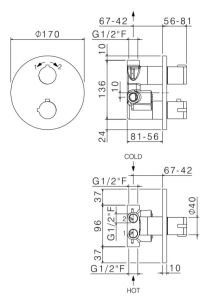 Bateria prysznicowa 2-drożna termostatyczna Vema Maira V08110