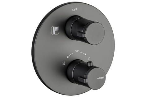 Bateria prysznicowa 2-drożna termostatyczna Vema Maira V08110 czarny mat