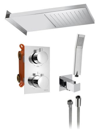 Przejdź do produktu KIMURA zestaw prysznicowy z baterią podtynkową, termostat, 3 wyjścia, box podtynkowy, chrom
