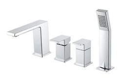 Bateria wannowa 4-otworowa ze słuchawką prysznicową kompletna Vema Lys V25150 chrom