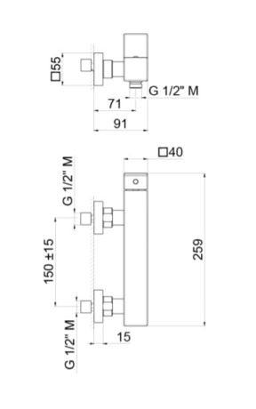 Przejdź do produktu Bateria natryskowa solo Vema Lys V25090 chrom