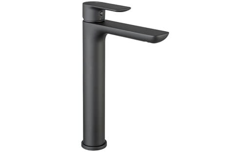 Bateria umywalkowa wysoka 29 cm z korkiem klik-klak Vema Slate V14021/K czarny mat