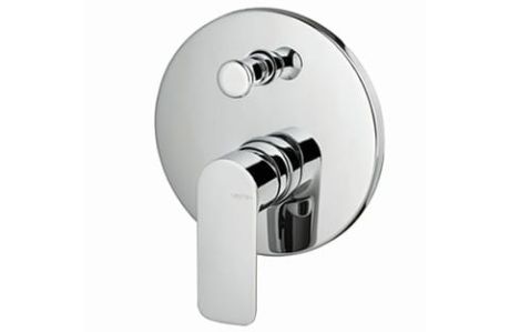 Przejdź do produktu Zestaw natryskowy podtynkowy z okrągłą deszczownicą 20 cm, słuchawką prysznicową i baterią podtynkową 2-drożna Vema Slate SLAZES20 chrom