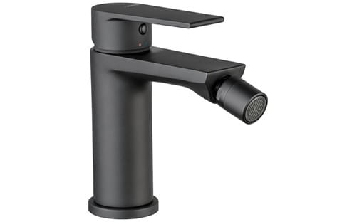 Bateria bidetowa 14 cm z korkiem automatycznym Vema Timea V16070 czarny mat